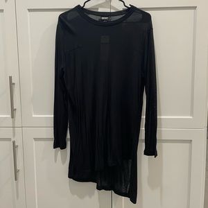 BNWT DKNY SHEER BLACK LONG SLEEVE TUNIC